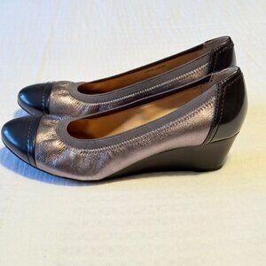 Geox Respira Leather Dress Pump | Gun / Anthracite | Size 6 | Like New